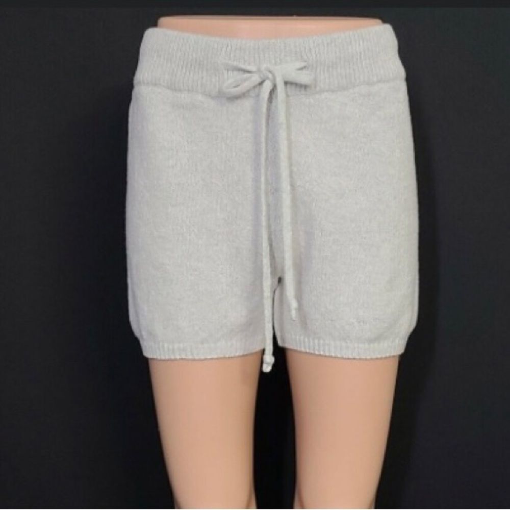 Anthropologie One Grey Day light gray drawstring shorts NWT size S. Retail $148